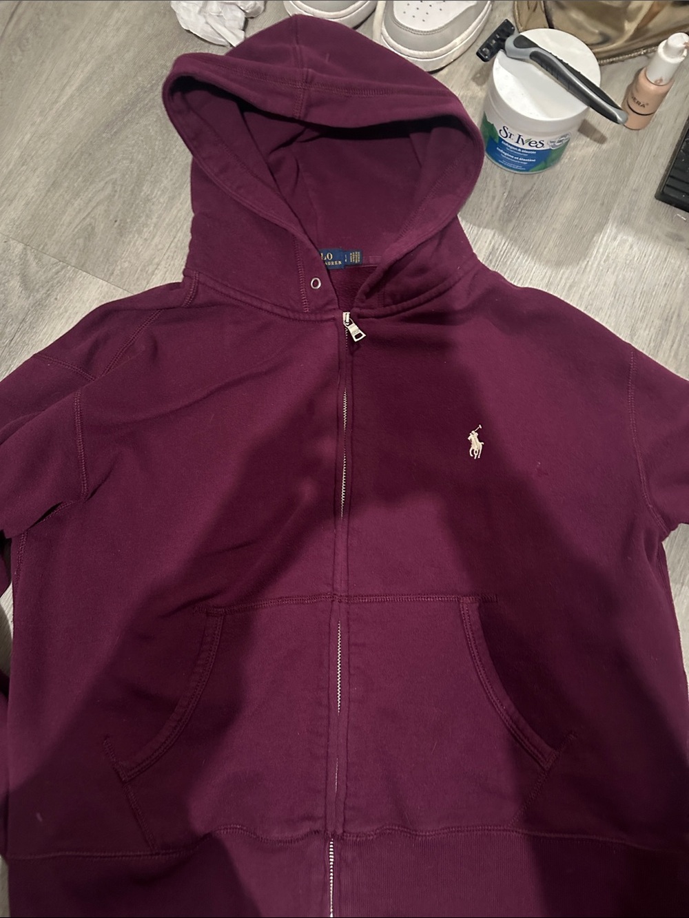 Ralph Lauren Maroon Zip-Up Hoodie